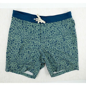 Taylor Stitch Bo Boardie Board Shorts Mens 32 Green Sea Floral Surf